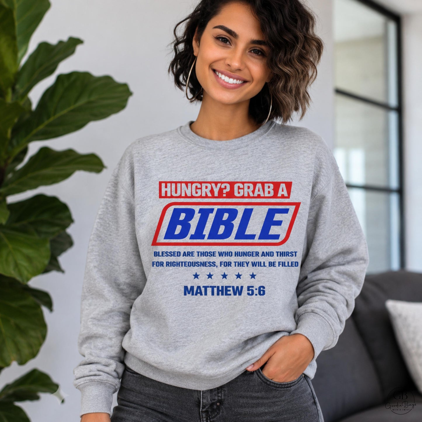 Hungry Grab A Bible Shirt, Matthew 5:6 Christian T-Shirt, Christian Sweatshirt, Faith Based Apparel, Bible Verse Shirt, Christian Gift