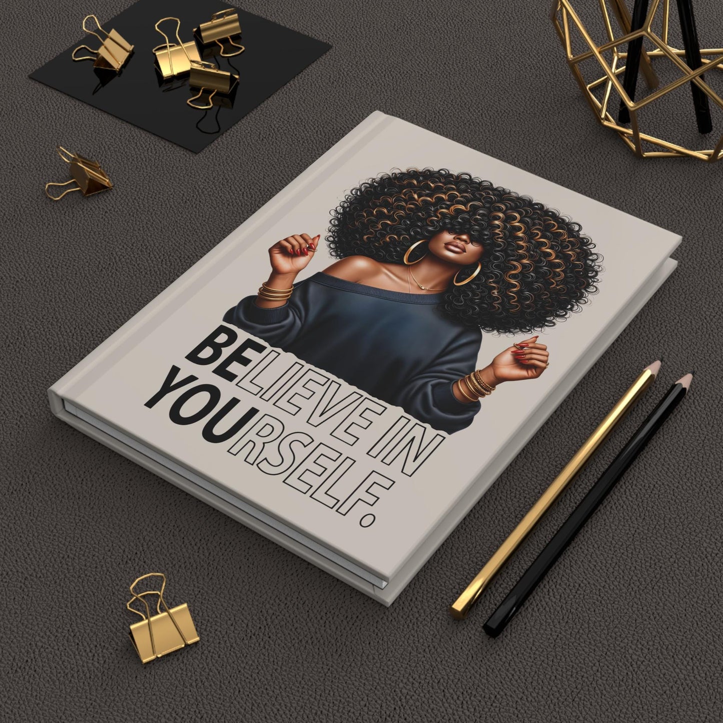 Believe In Yourself Afro Woman Journal | Hardcover Notebook
