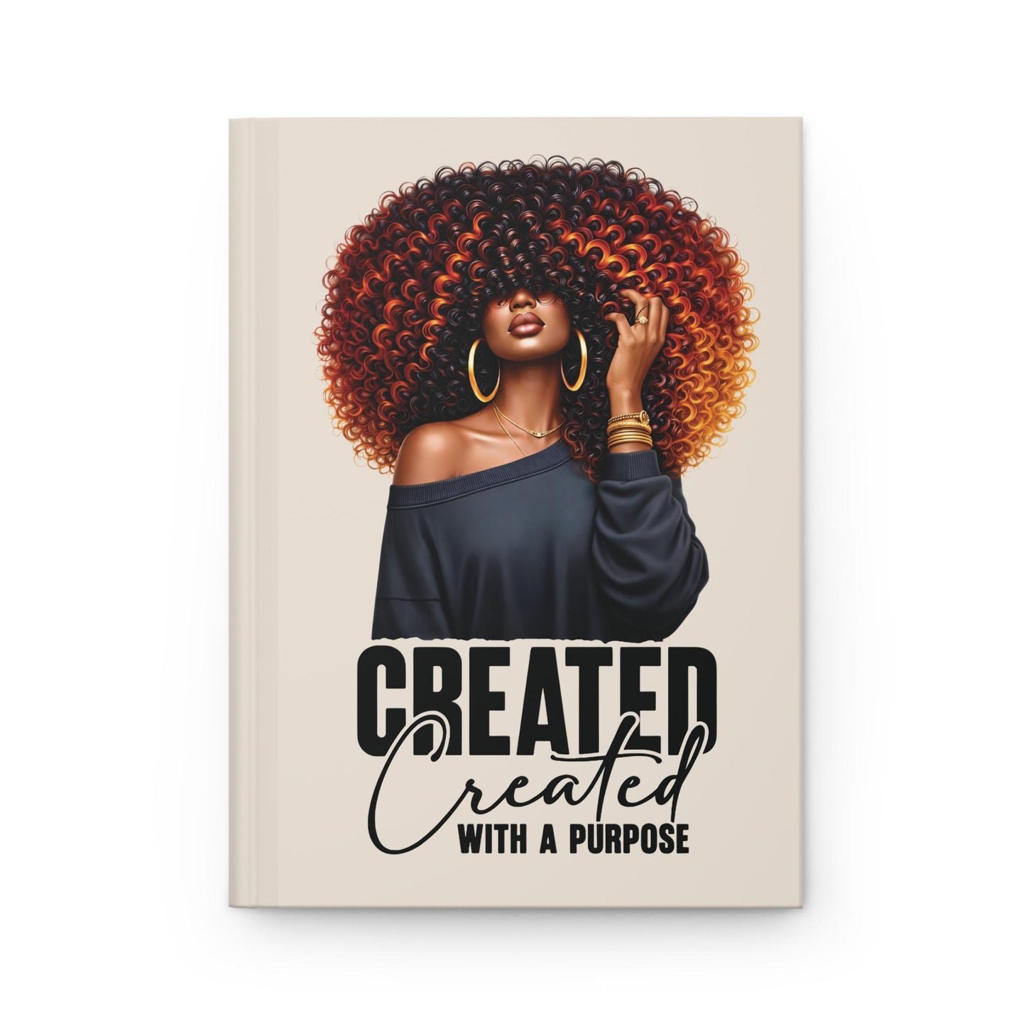 Created With a Purpose Journal | Afro Woman Illustration Hardcover