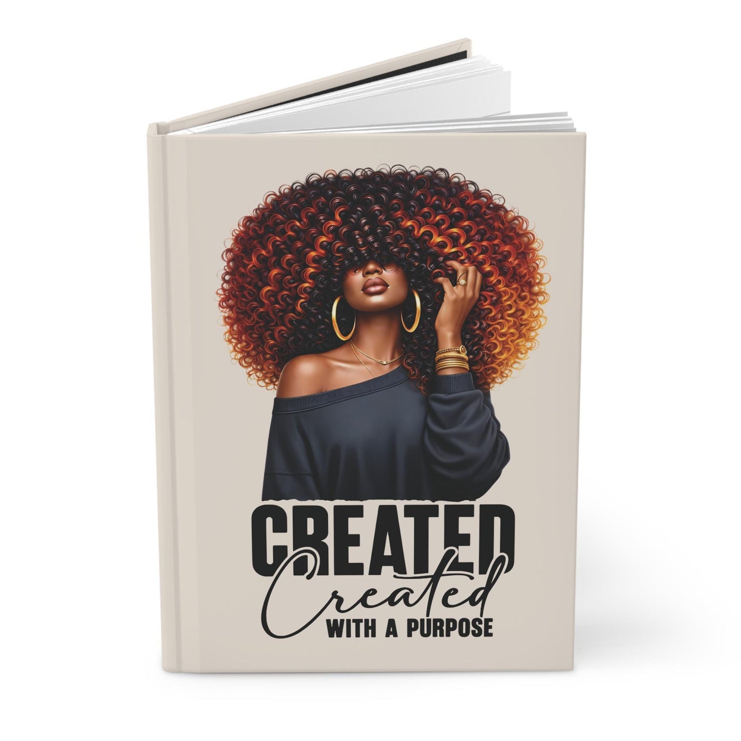 Created With a Purpose Journal | Afro Woman Illustration Hardcover