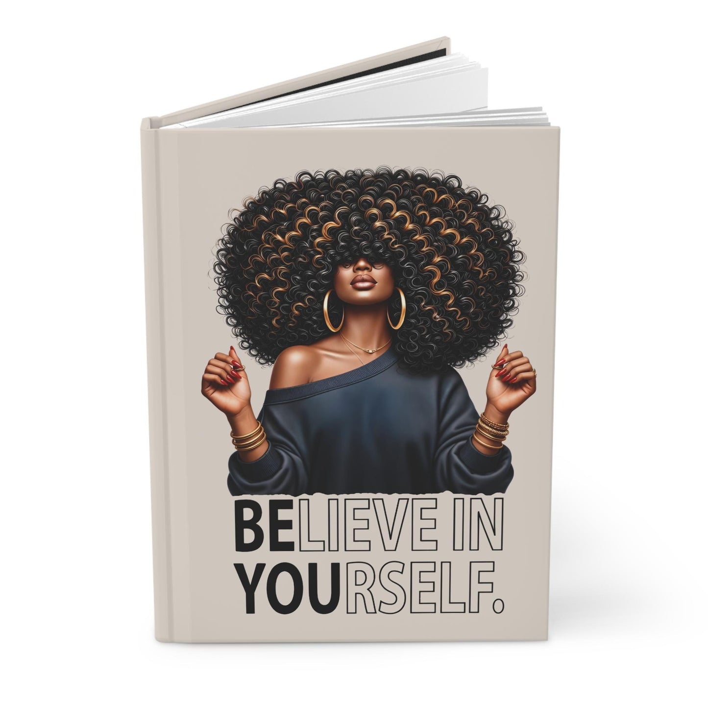 Believe In Yourself Afro Woman Journal | Hardcover Notebook