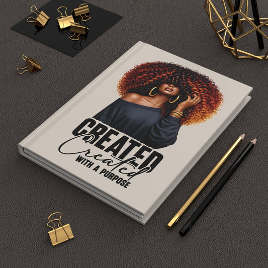 Created With a Purpose Journal | Afro Woman Illustration Hardcover