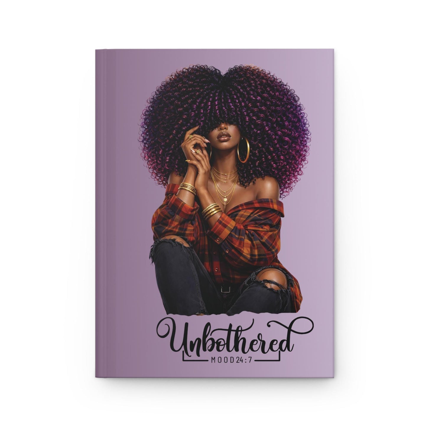 Unbothered Afro Woman Journal | Hardcover Matte Notebook