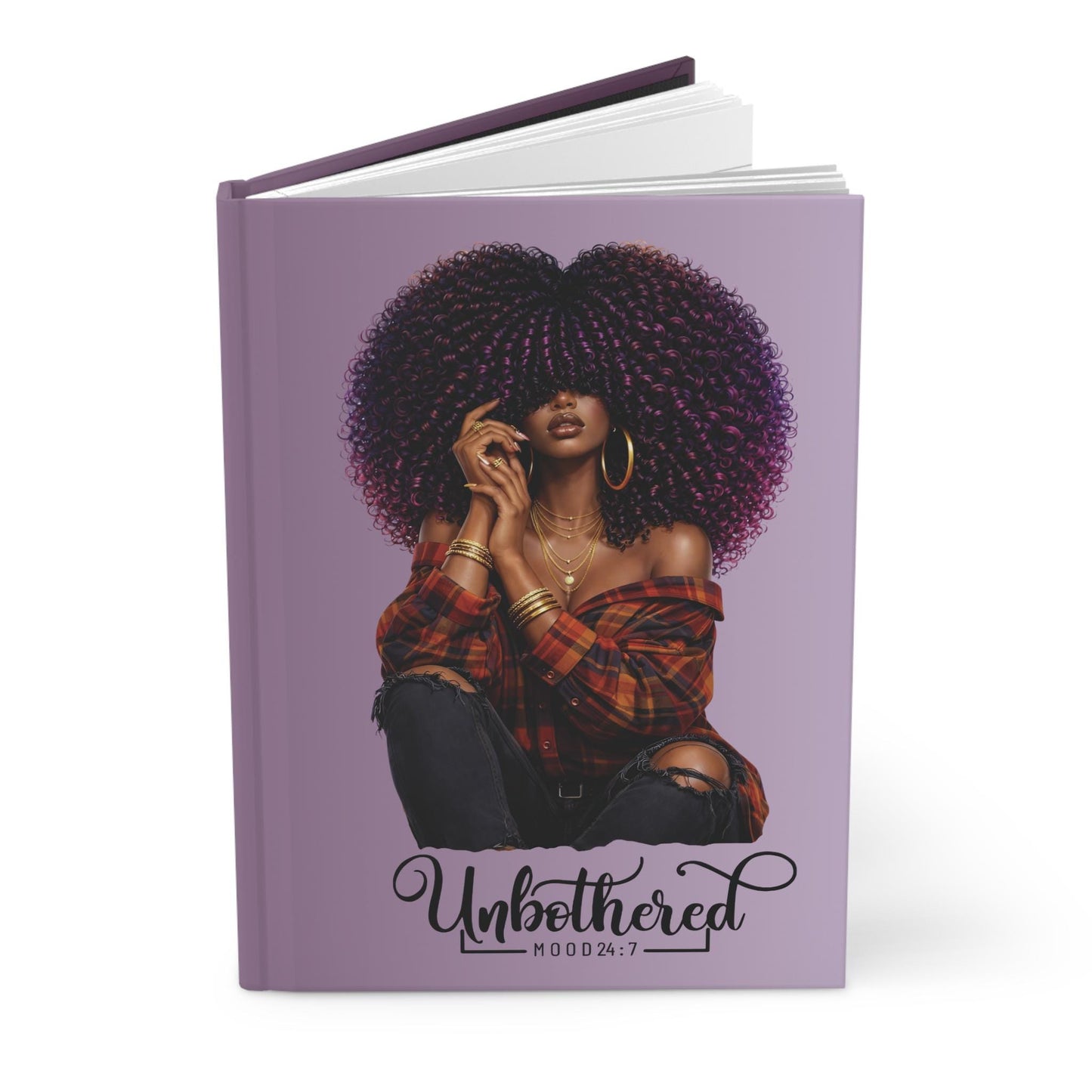 Unbothered Afro Woman Journal | Hardcover Matte Notebook