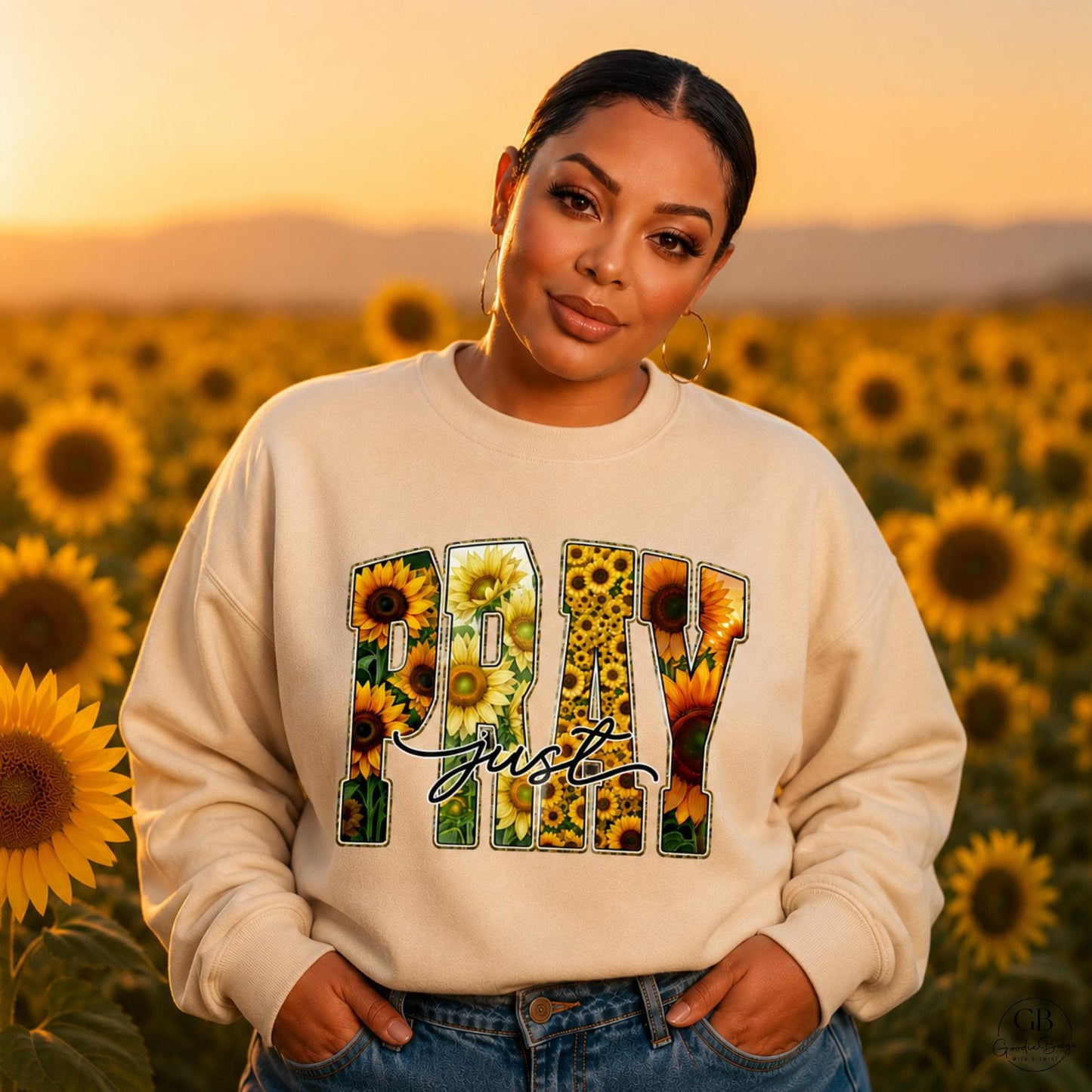 Pray Shirt & Sweatshirt | Sunflower Christian Tee | Faith-Based Apparel | Inspirational Religious Shirt | Floral Christian Gift for Women