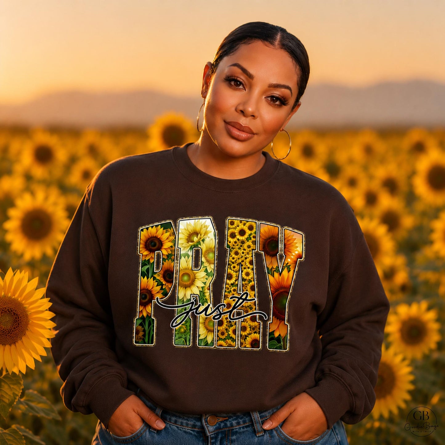 Pray Shirt & Sweatshirt | Sunflower Christian Tee | Faith-Based Apparel | Inspirational Religious Shirt | Floral Christian Gift for Women